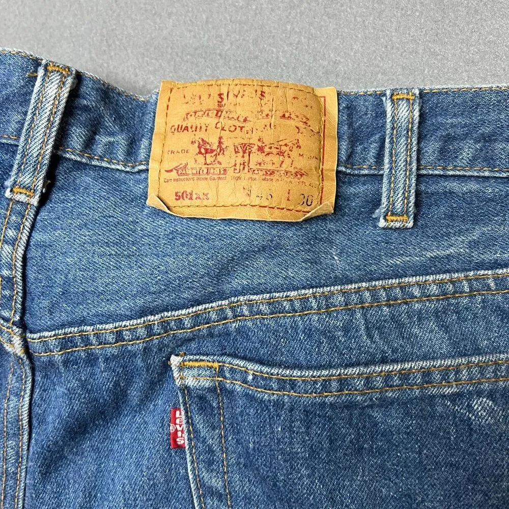 Vintage Levi's 501 Jeans Men's 46x30 (Fits 42x27.5) Blue Cotton Denim Straight
